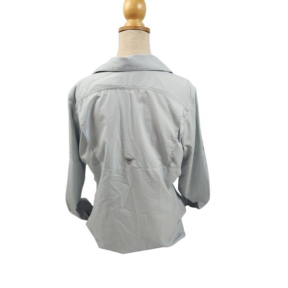Columbia Performance Fishing Gear Lo Drag Long Sleeve Shirt Cirrus Grey Women L - Picture 6 of 12